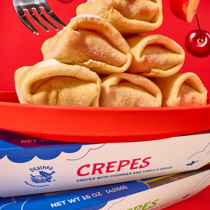 Ptashka - Wholesale Shelf Stable Prepared Meal - Bulk Cherry & Vanilla Sauce Crepes 72 ct Frozen Fully Cooked7