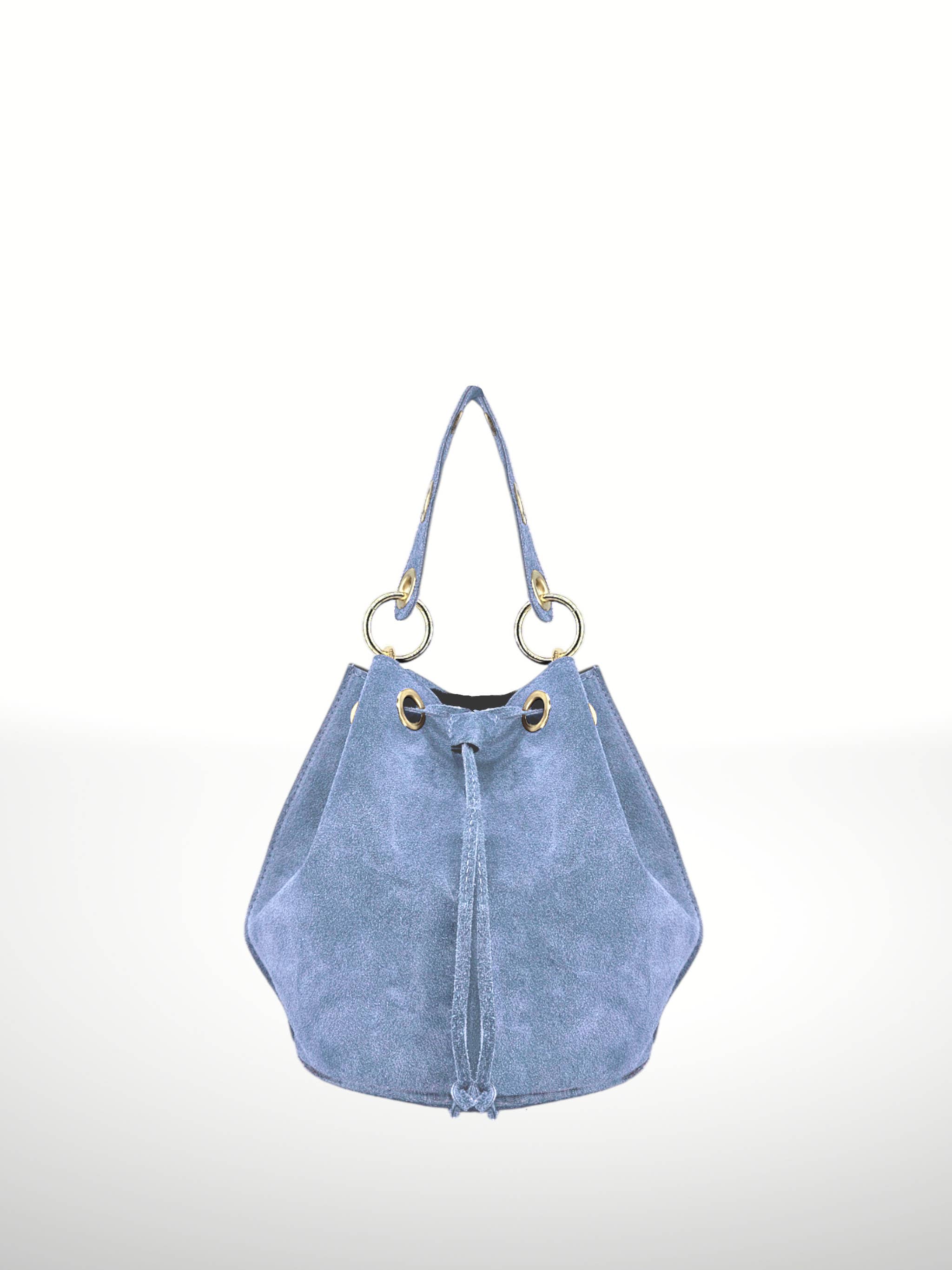 ITALIAN'S LEATHER - Vente Sac porté épaule – femme - Sac seau en cuir suédé Arlecchino 22062911
