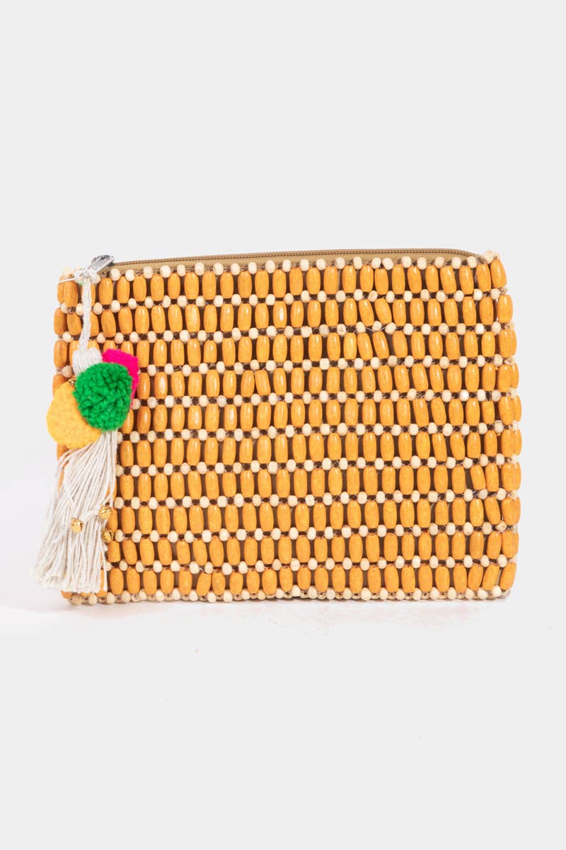 Collections by Fame Accessories - Venta al por mayor Bolso de mano - Mujer - Bolsa rectangular con cuentas de madera0