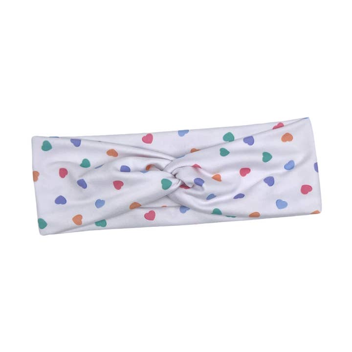 Watercolor Hearts Knotted Headband for wholesale by The Happy Headband Co