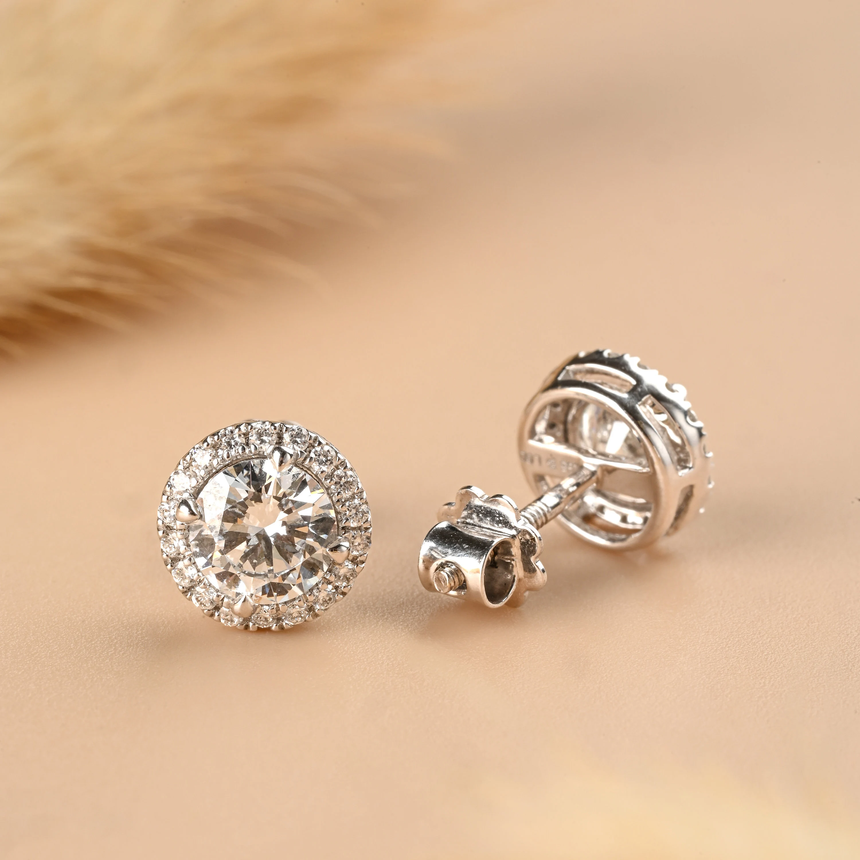 OISHI DIAMONDS - Wholesale Stud/Post Earrings - 1.65 CT Lab grown Diamond Earrings, 14Kt Gold Studs for wome6