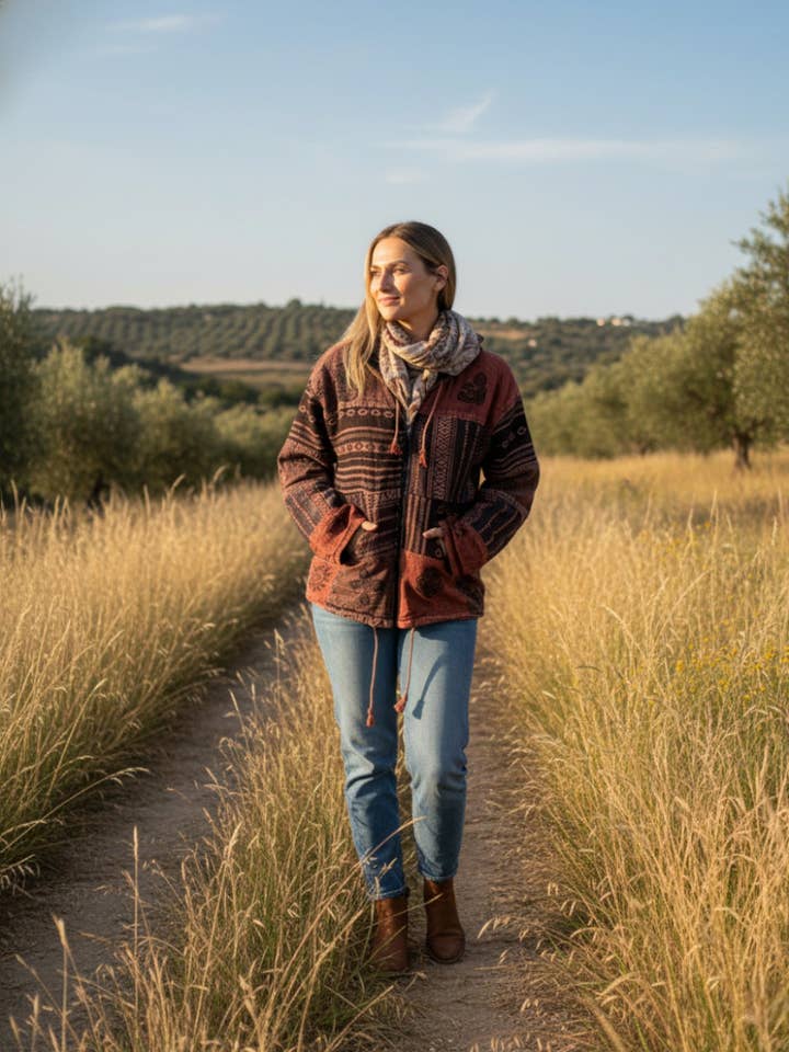 Patchwork-Jacke mit Fleecefutter | Kimago für den Großhandel von Kimago Look