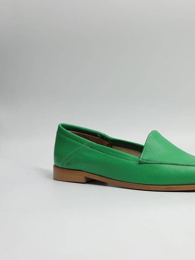 ART. 175 Soft Green Calfskin Loafers Comfortable for wholesale by Eccellenza Donna