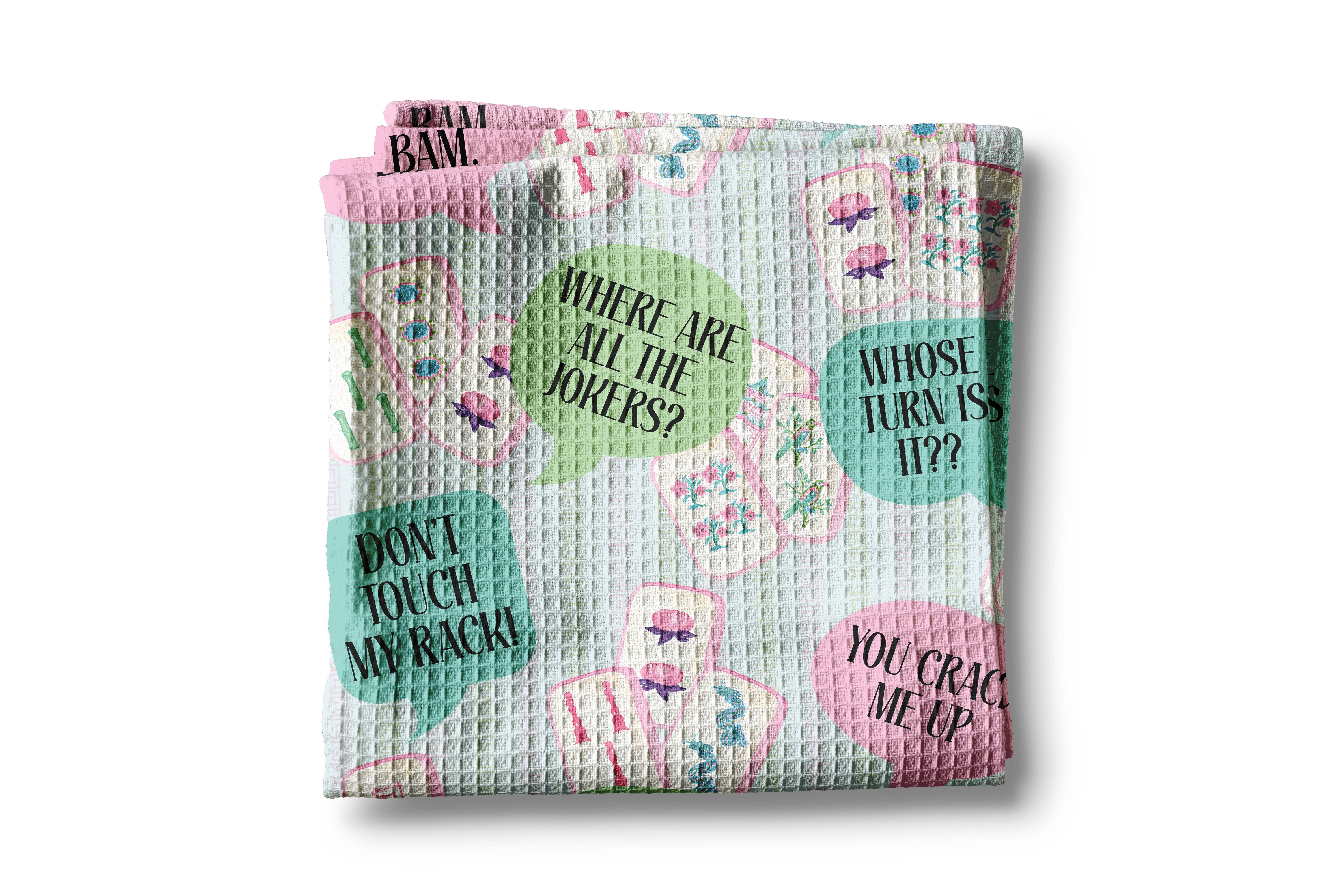 Canary Road - Wholesale Tea Towel - Mahjong Kitchen Towel Mah jongg Tile Game Decor Hostess Gift