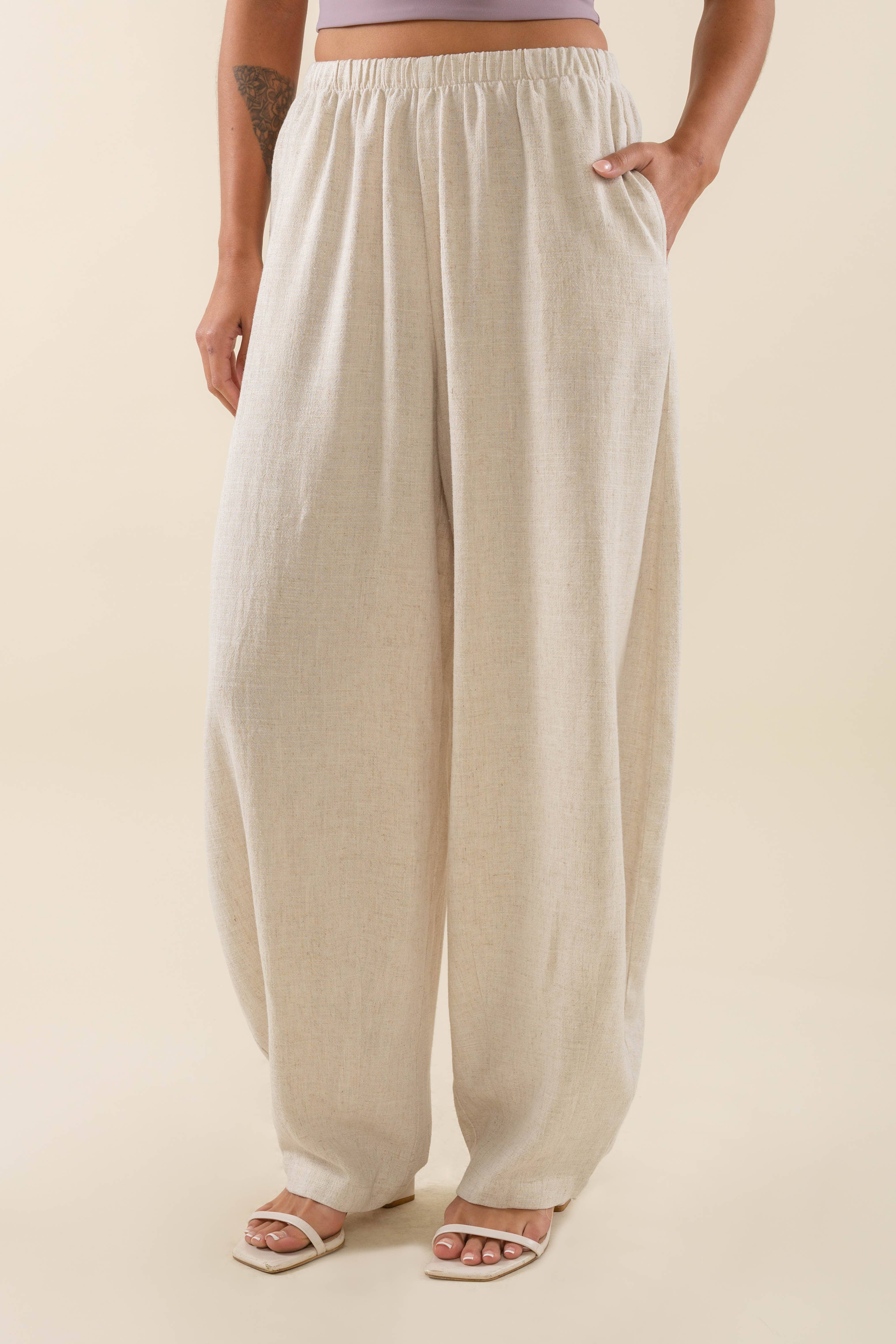 NLT - Wholesale Pants - Women's - Long Linen Lantern Pant4
