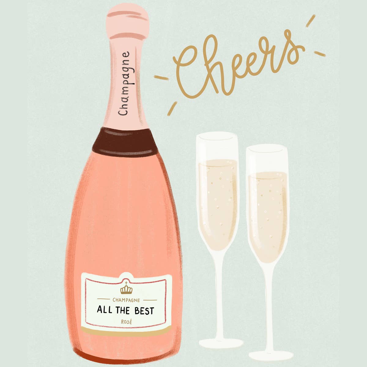 Paige & Willow - Wholesale Congratulations Card - Cheers Champagne Congratulations Card1