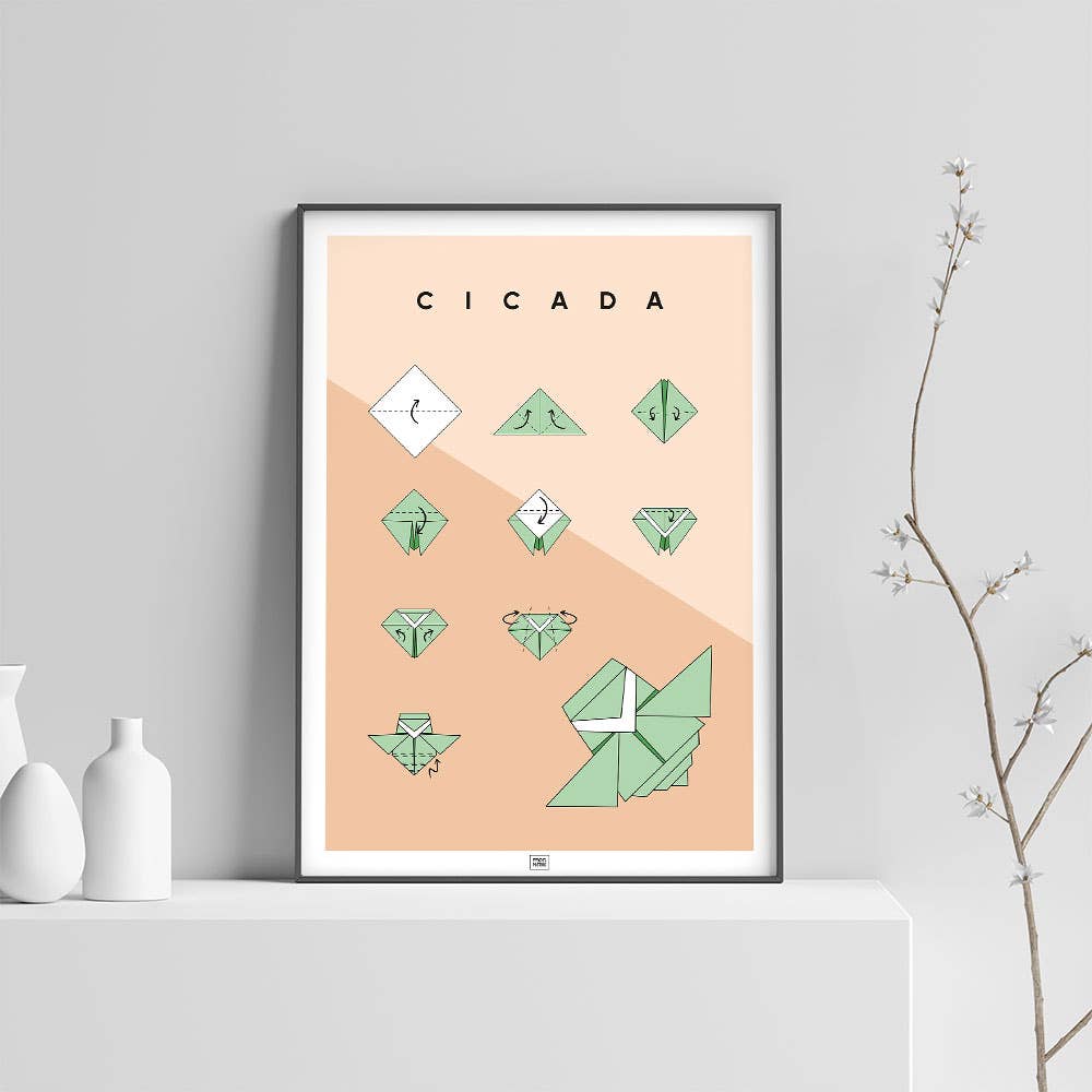 FROG POSTERS - Wholesale Poster - Origami Cicada Poster6