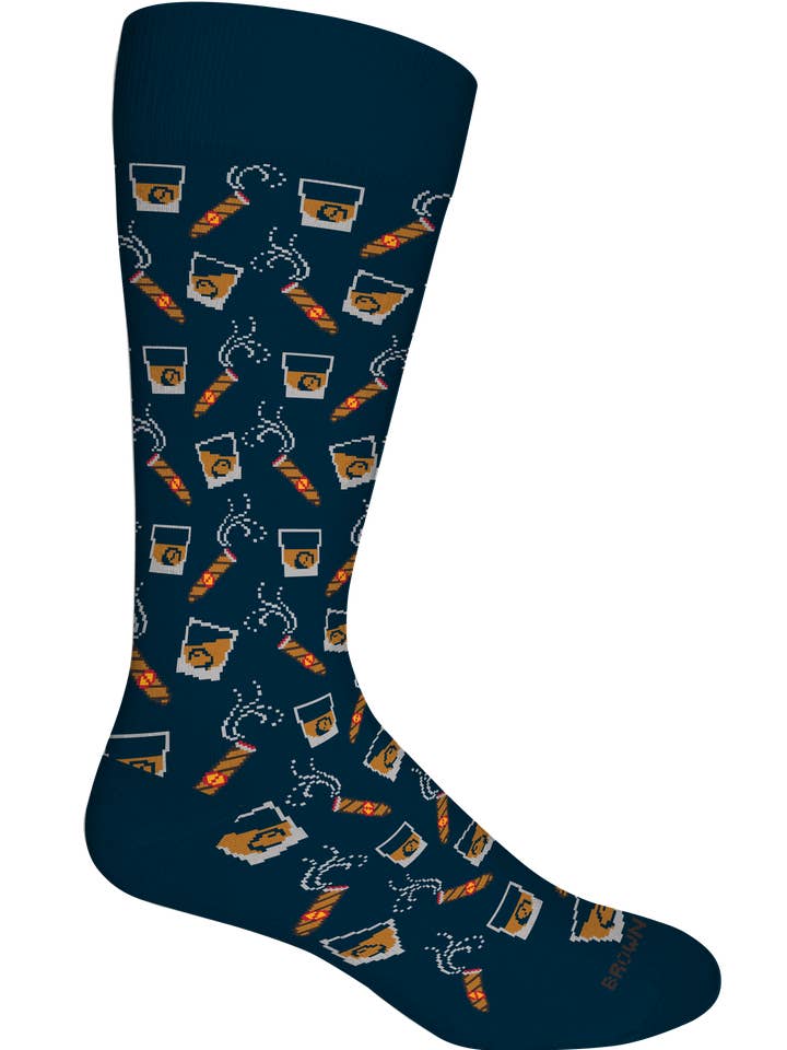 Brown Dog - Wholesale Socks - Men's - Bourbon and Cigars Socks0