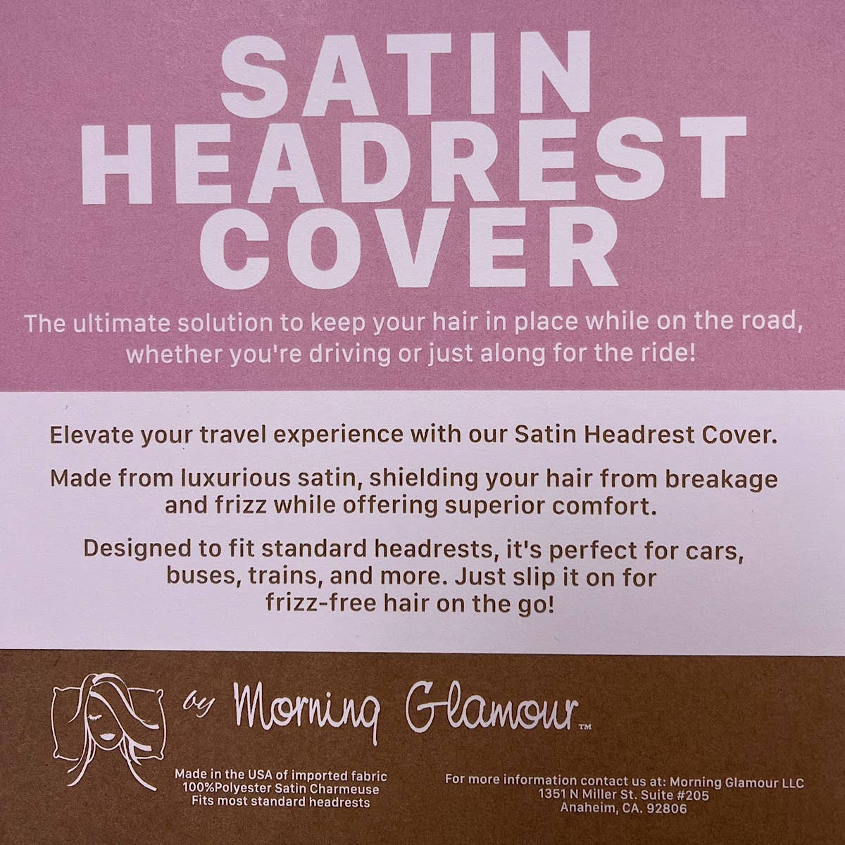 Morning Glamour - Wholesale Travel Set -  Satin Headrest Cover for your Car6