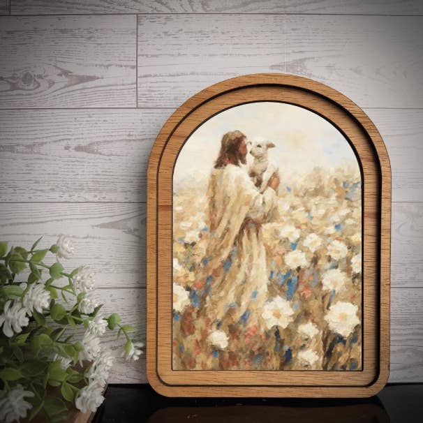 Arch Frame Art Print Christ Sheep Easter | Wood Frame for wholesale by Maci Loo Makings