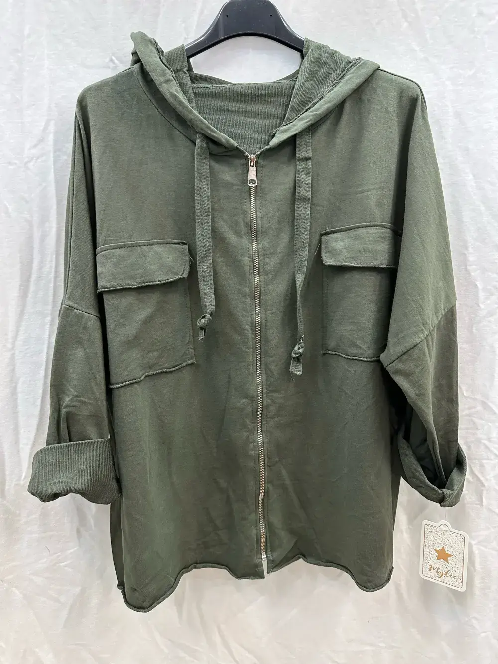 Mimi & Gogo - Wholesale Hoodie - Women's - Hooded jacket with zip and pockets @8633_GZipPoches13