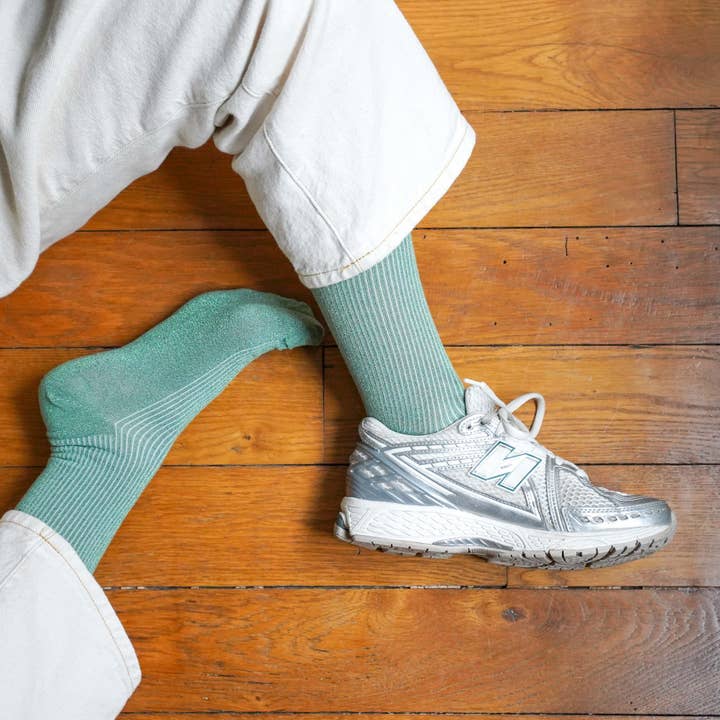 KLUE - Wholesale Socks - Women's - KLUE Glitter Lurex socks in eco-friendly Lyocell | Mint Green1
