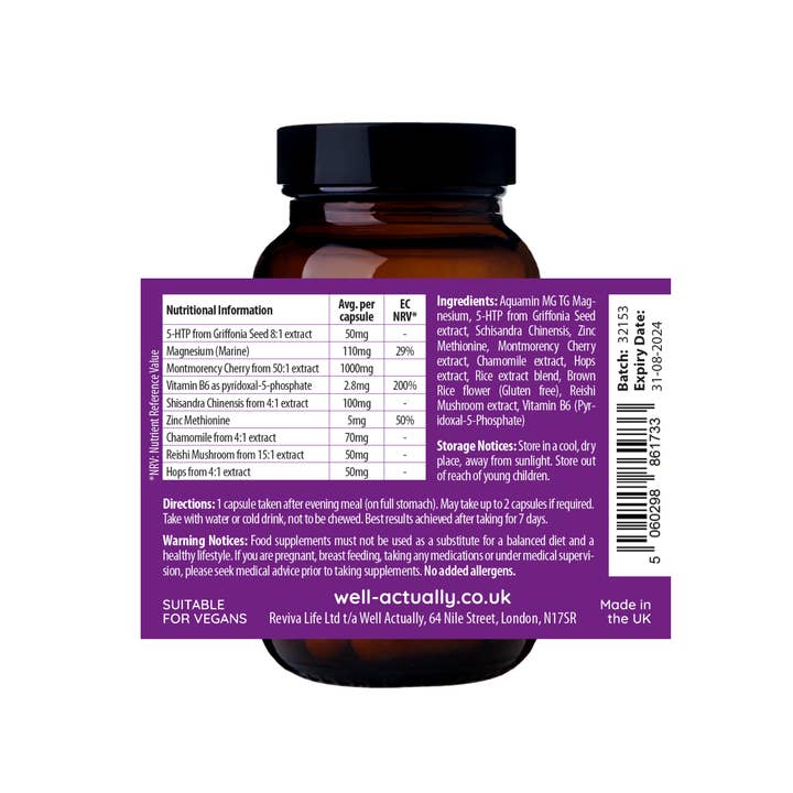 Well.Actually. - Wholesale Oral Supplement/Vitamin - Neuro Night 5-HTP + Nutritional Sleep Support-9 Ingredients