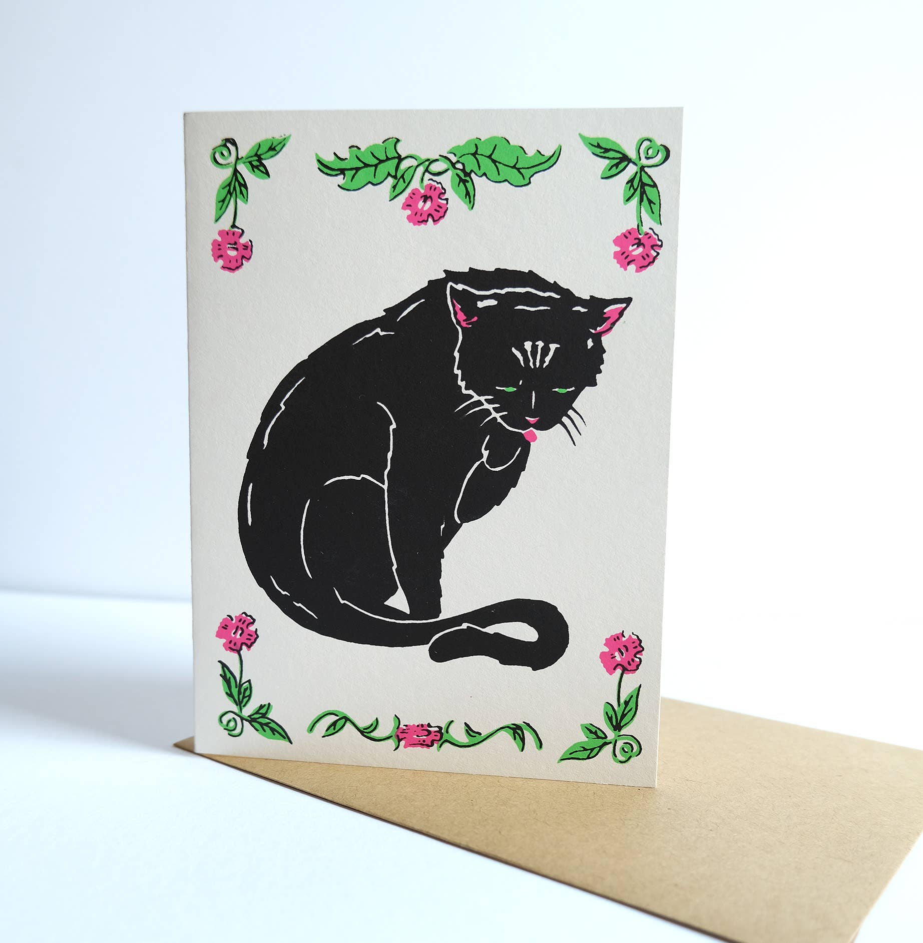 Sparkwell Press - Wholesale Everyday Greeting Card - Elegant  Black Cat Card3