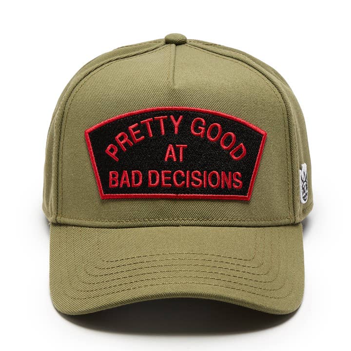 Cult's Bad Decisions-A Frame Snapback in Green for wholesale by Cult of Individuality