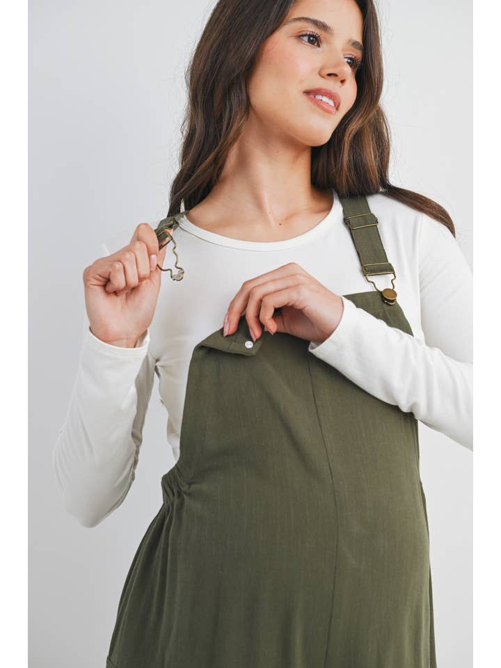 Hello Miz - Wholesale Lounge romper – Maternity - Straight Leg Maternity Adjustable Overalls 8