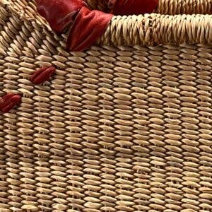 African Market Baskets - Wholesale Grocery/Shopping Bag - African Bolga Baskets : Natural Tote w/Flexible Rim (G-143N)3