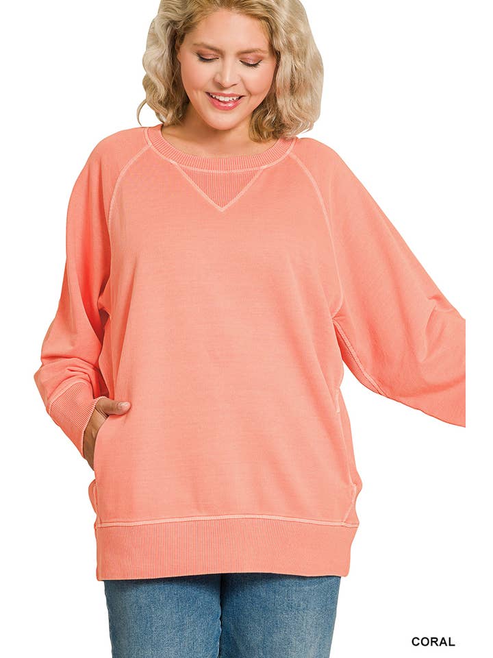 Vanilla Monkey - Wholesale Sweatshirt - Women's - Plus Pigment Dyed French Terry Pullover25