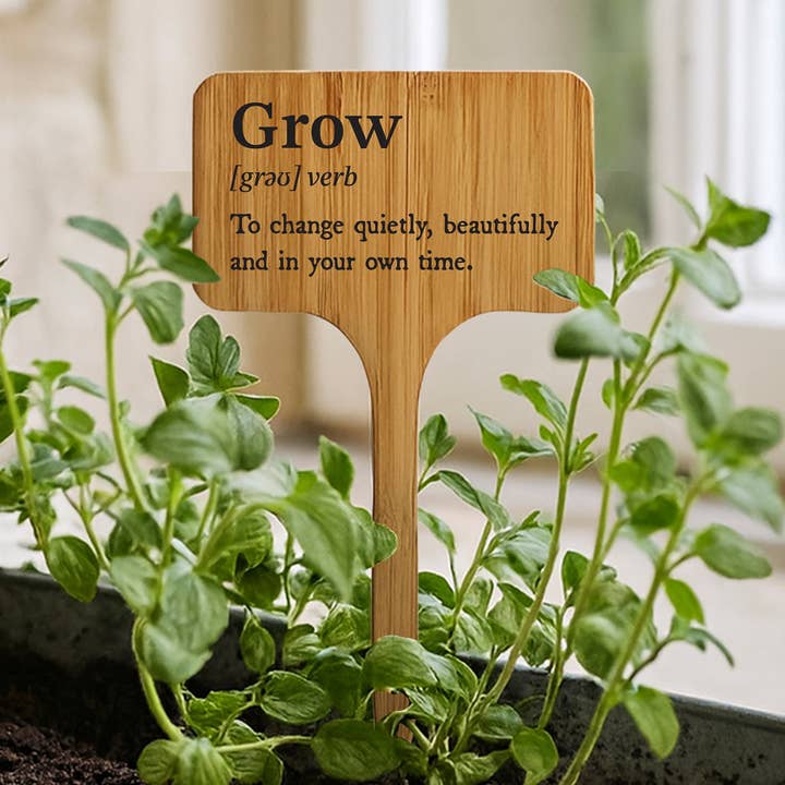 'Groei' Woordenboekdefinitie Houten Plantenmarker voor wholesale door CGB Giftware