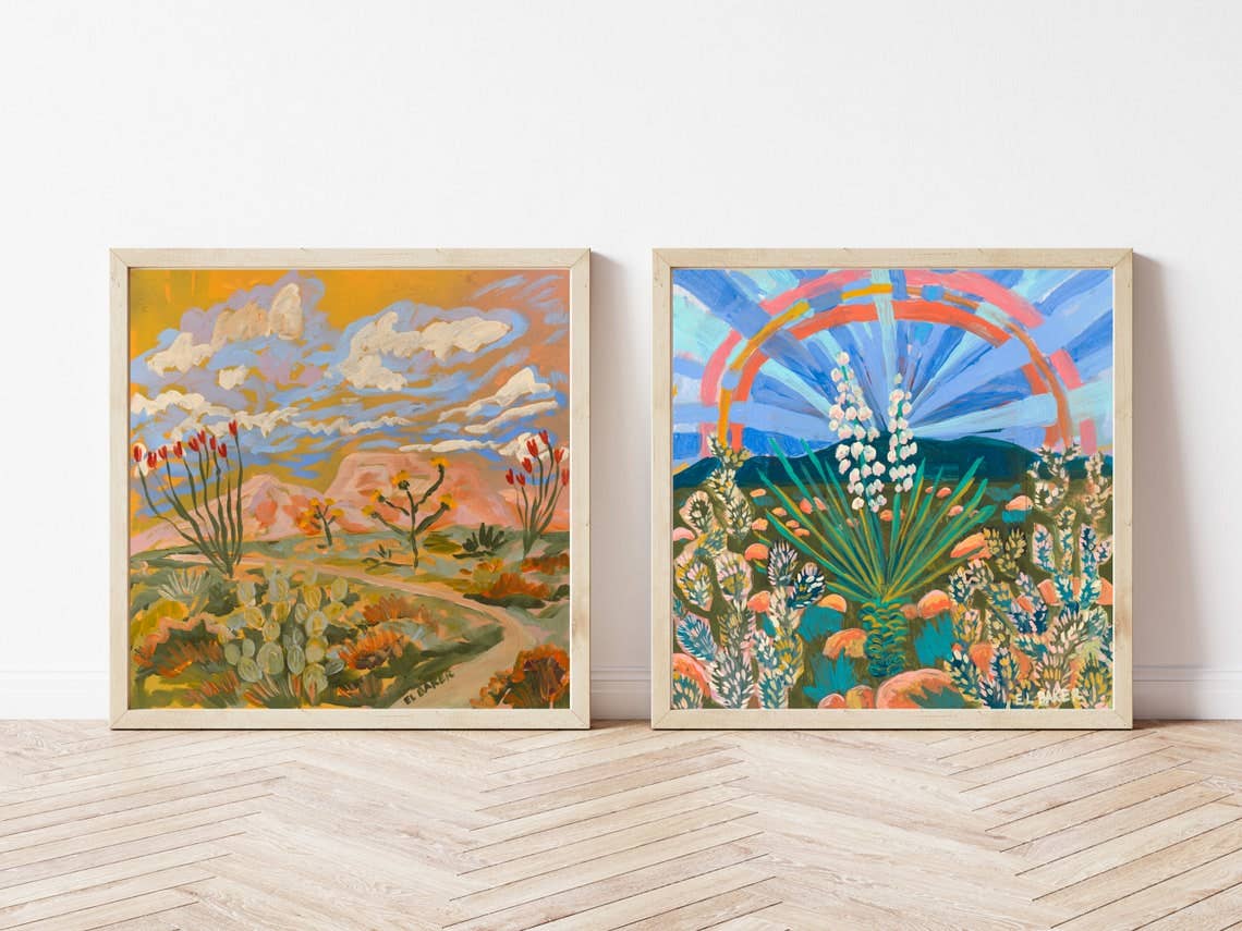 El Baker Art - Wholesale Art Print - Yellow Southwestern Desert Landscape Print2