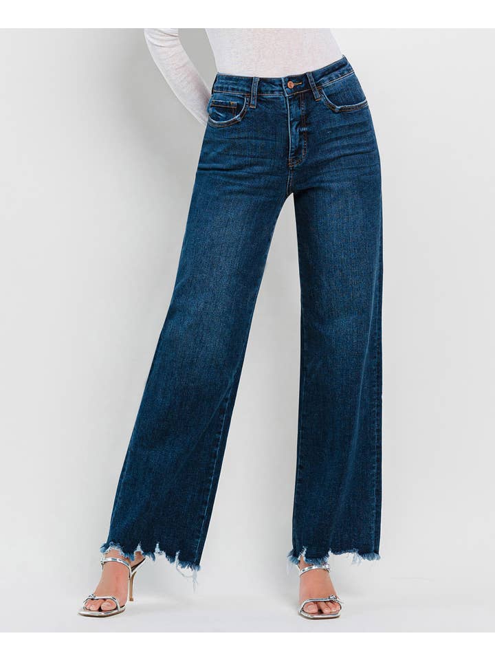 MEDIUM DARK DENIM TUMMY CONTROL 90'S VINTAGE SUPER HIGH RISE LOOSE LV1210MD for wholesale on Faire