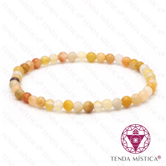 Tenda Mística – Pulseira de missangas por atacado – Pulseira Quartzo Hematoide 4mm0