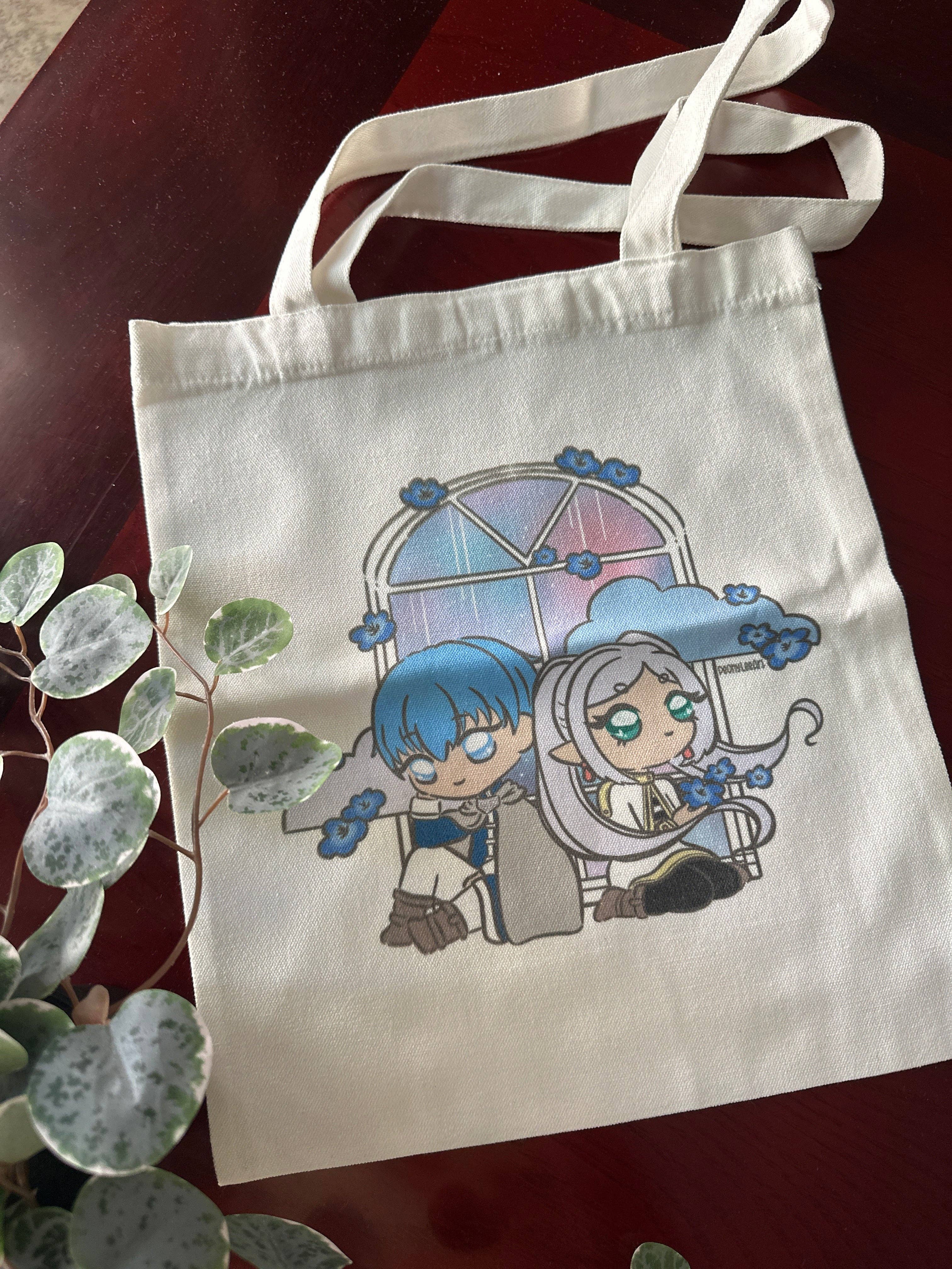 Peony Lee Art - Wholesale Tote Bag - Women's - Frieren White Canvas Tote Bag0