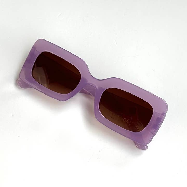 Abby Adult Sunglasses Oversized Rectangular Frame Lavender for wholesale by iconic mi