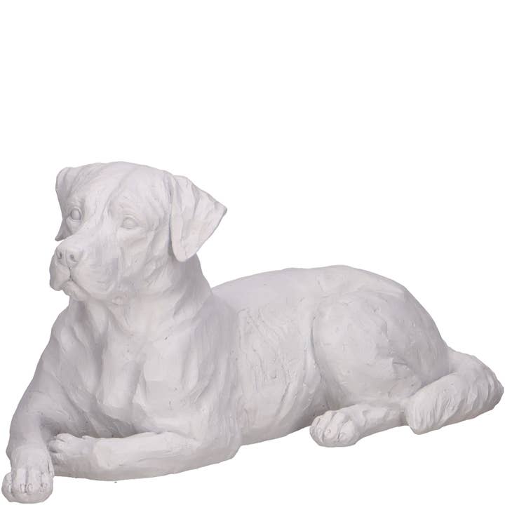 Poly Dog Sofa Lying, L43cm, H20cm, White Matte for wholesale by Vosteen