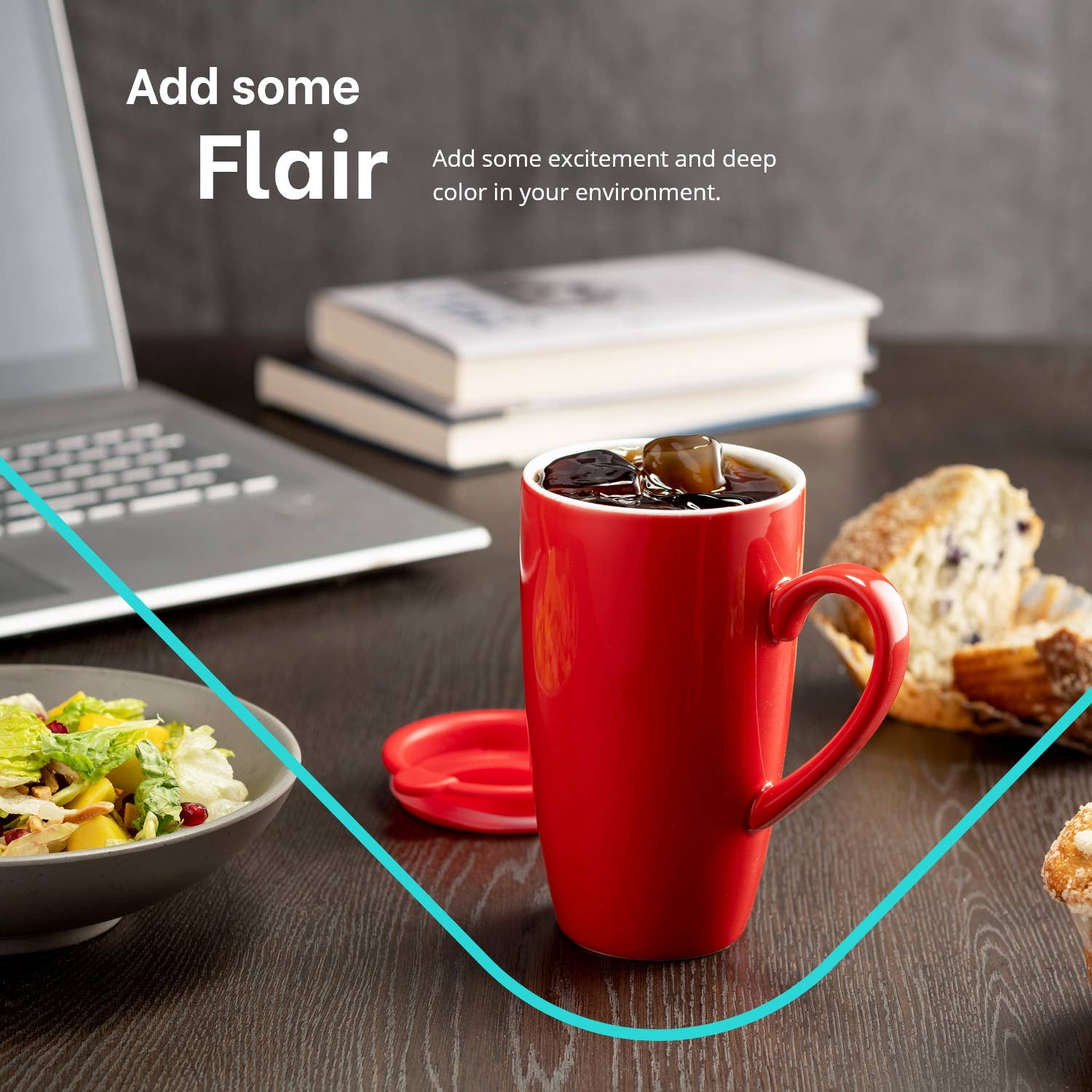 Kadra Kitchenware - Wholesale Coffee Mug - Mitbak - Classic Mug with Lids, Red, 6 Pk4