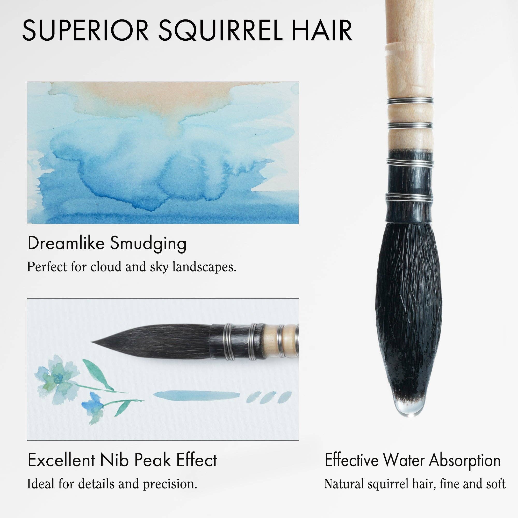 Artify - Wholesale Paint/Wax Brush - ARTIFY Professional Squirrel Hair Watercolor Brushes13