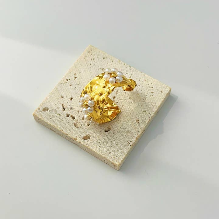 Revelari - Wholesale Hoop Earrings - Pearl Double C Earrings5