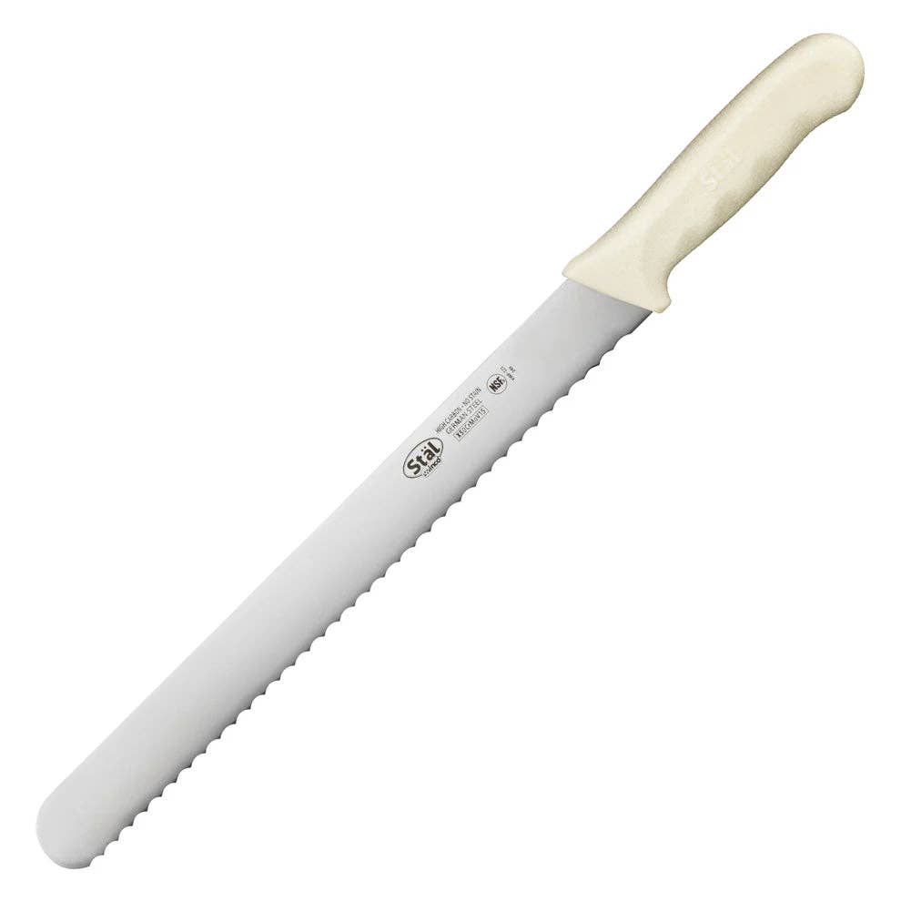 EcoQuality - Wholesale Kitchen/Utility Knife - KWP-121-121Y, 12" Hdl Straight Diff Colors Wavy Edge Slicer, EA5