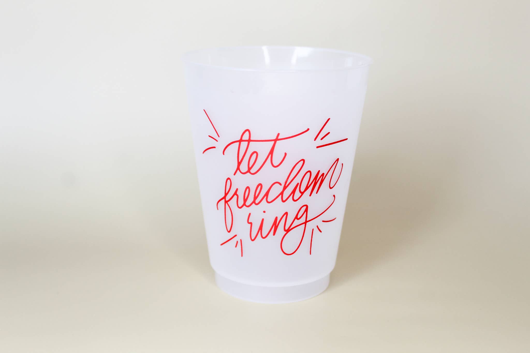 Birdie Mae Designs - Wholesale Disposable Cup - Let Freedom Ring | July 4 Frosted Acrylic 16 oz Cup Set of 84