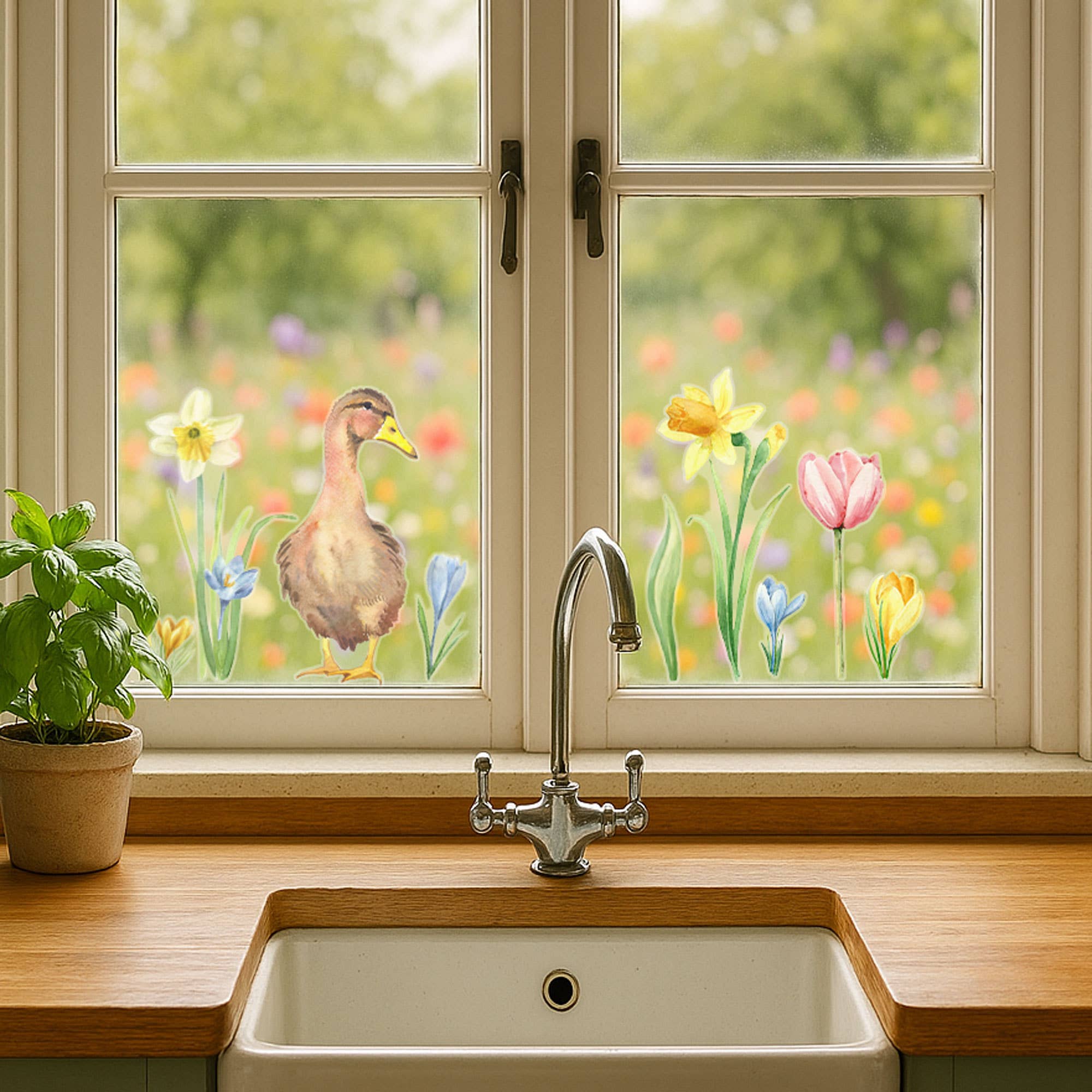 Stickerscape – Decalque de janela/parede por atacado – Adesivos de janela com flores da primavera2