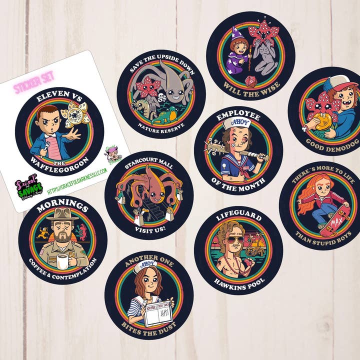 Conjunto Inspirado em Stranger Things, Autocolante de Vinil por atacado de Graceful Darkness, LLC