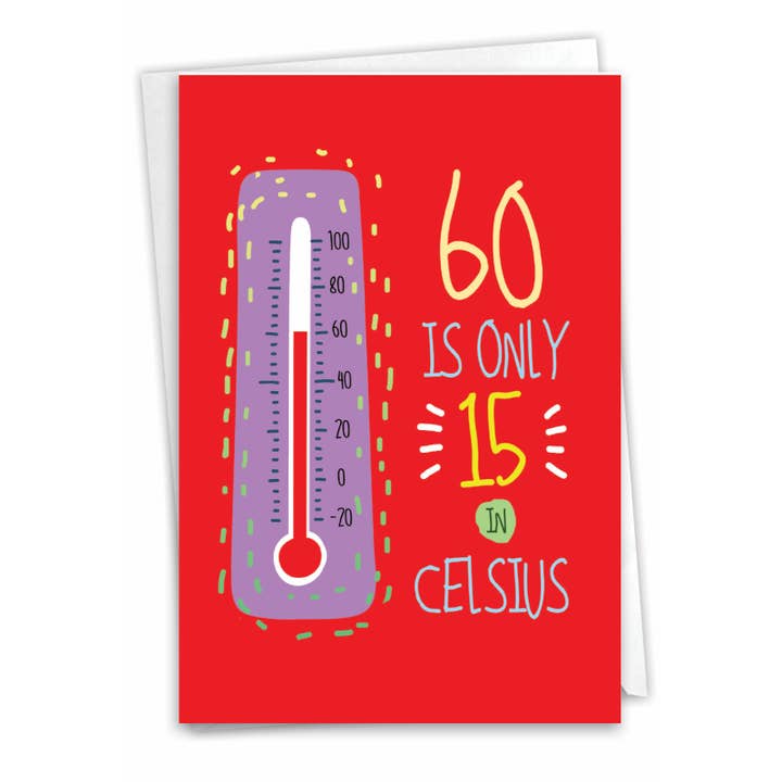 NobleWorks - Wholesale Birthday Card - Birthday Card - 60 In Celsius