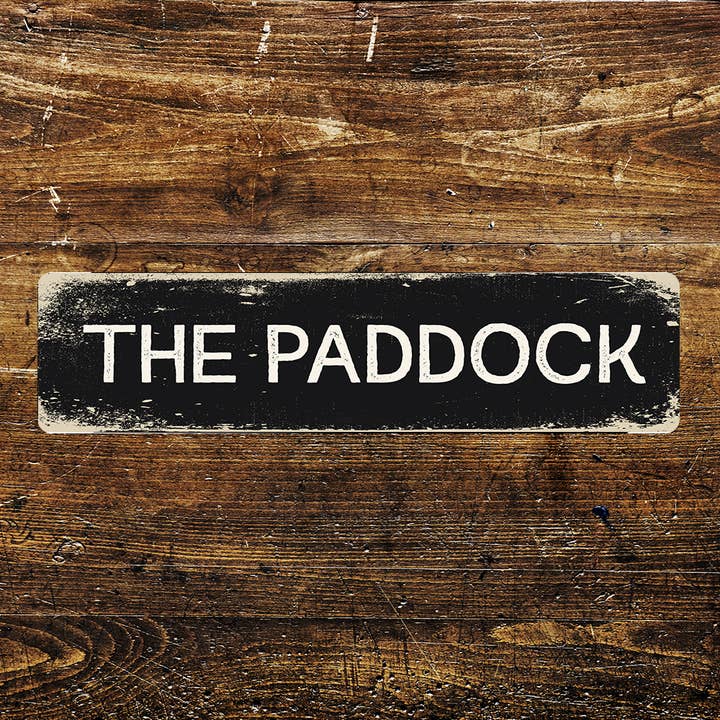 Paddock-skiltet Metal lang skiltplade for engroshandel hos The British Metal Signs Company