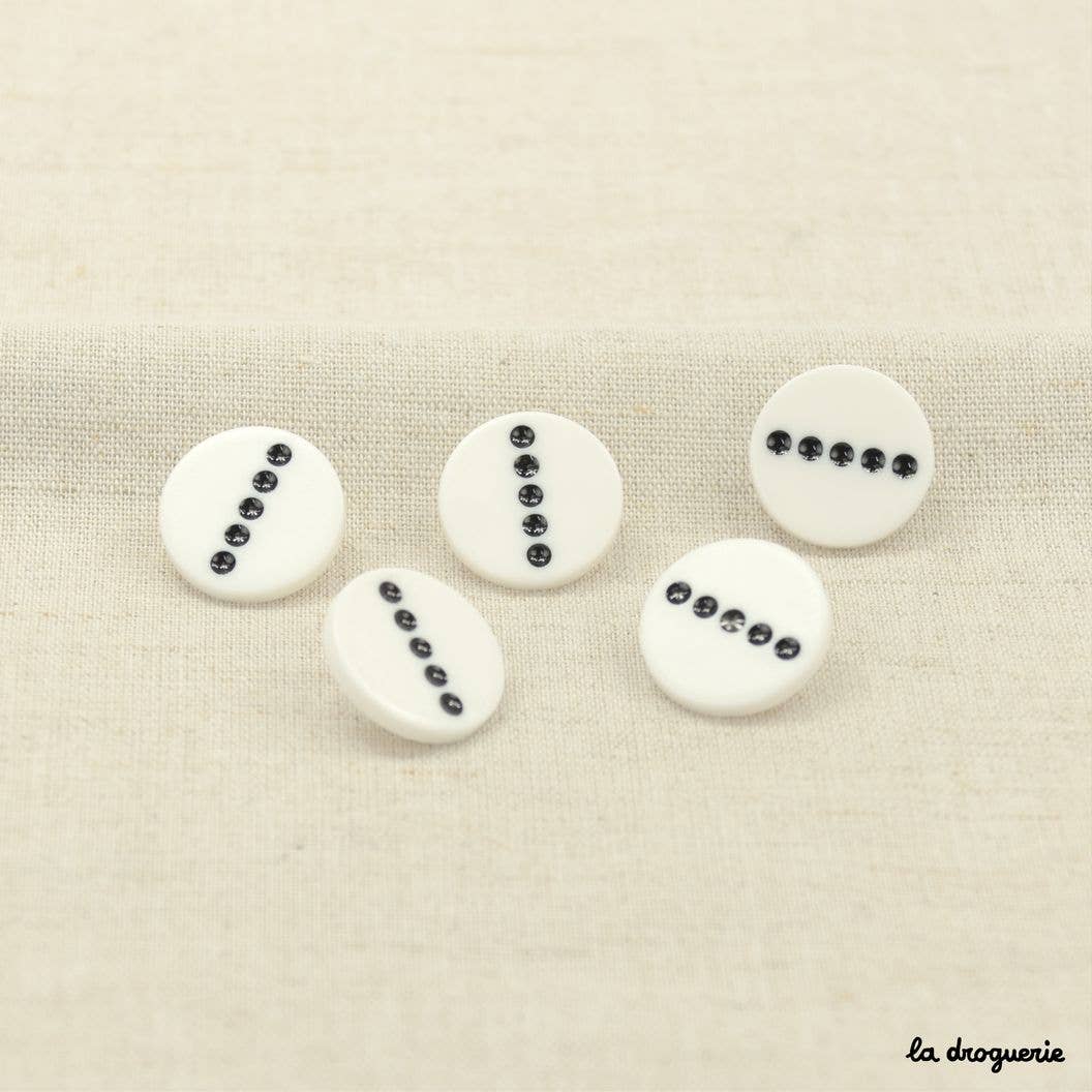 LA DROGUERIE - Wholesale Sewing Button/Snap - "Domino dot style button" 20 mm0