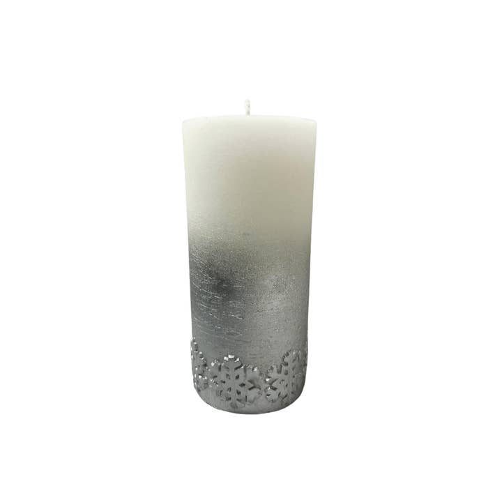 Vela Snowflake Pillar para venta al por mayor de Qube Luxe by Debbie Marks