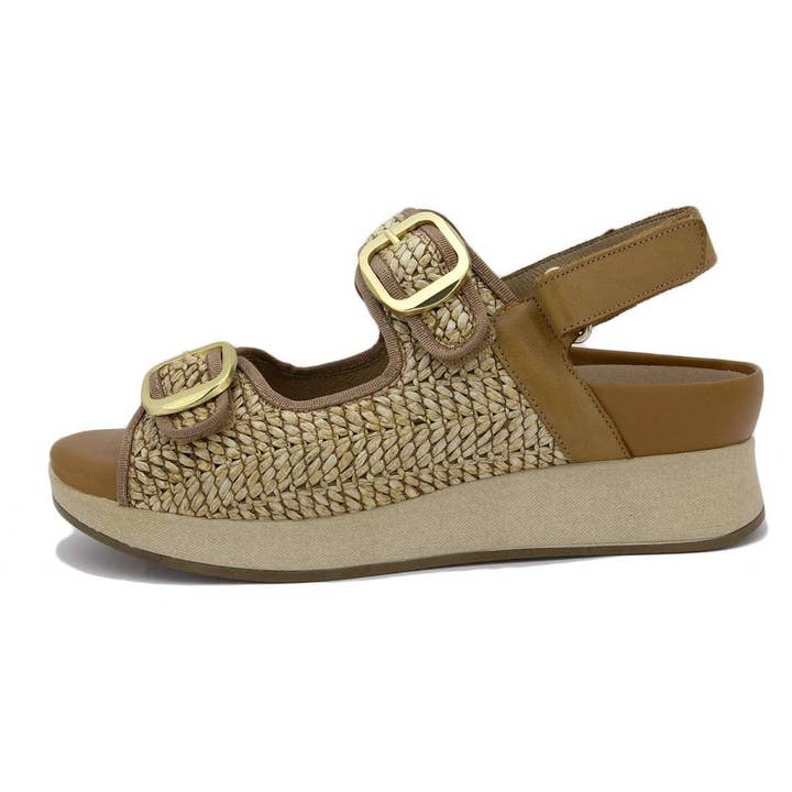 Braided Tan Removable Insole Sandal 250407 for wholesale by PieSanto