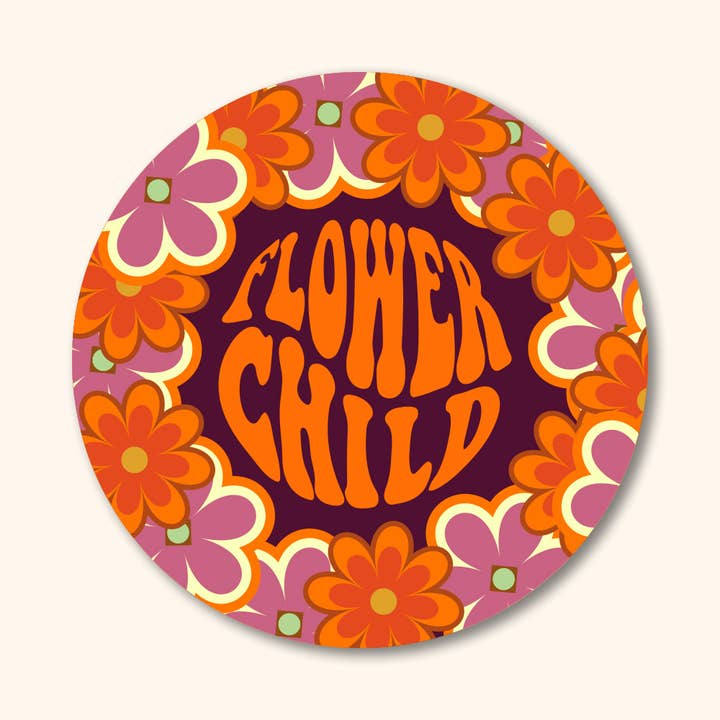 Purple Flower Child Bumper Sticker for wholesale by GiGi Thomas Designs