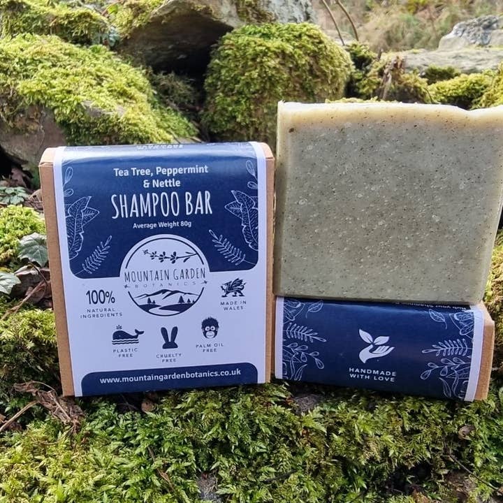 Mountain Garden Botanics - Wholesale Shampoo Puck/Solid Shampoo - Tea Tree, Peppermint and Nettle Shampoo Bar