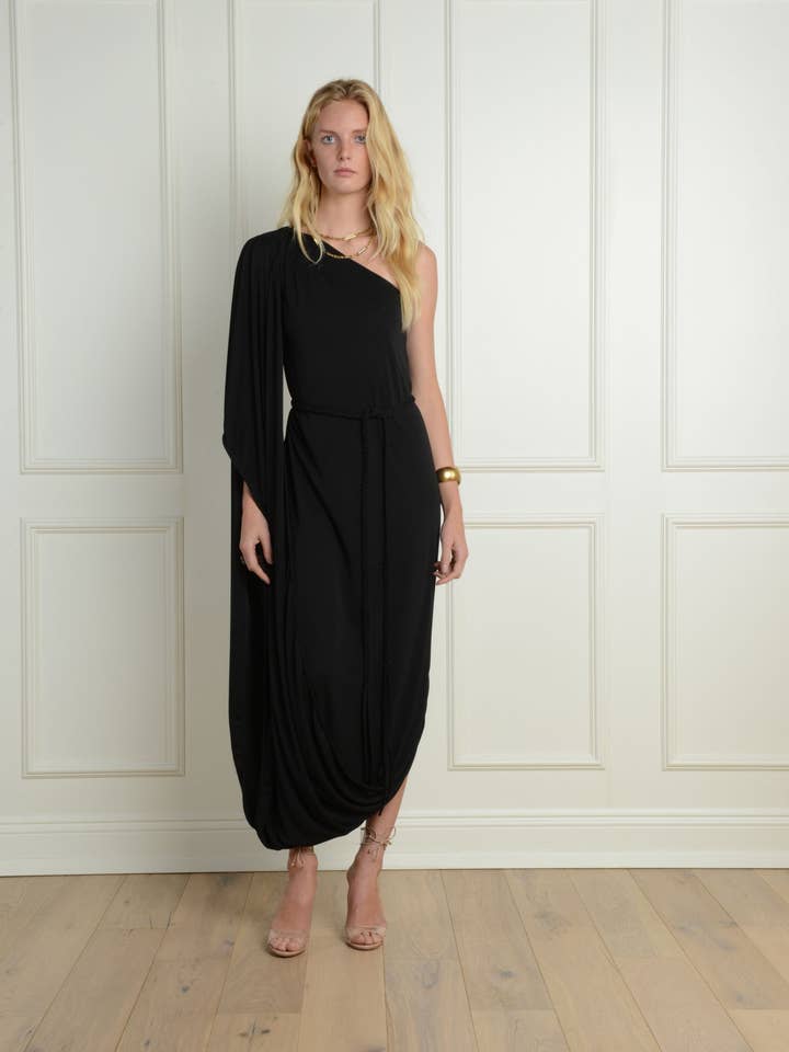 Everyway Dress : Black Matte Jersey for wholesale by JULIE HARRAH
