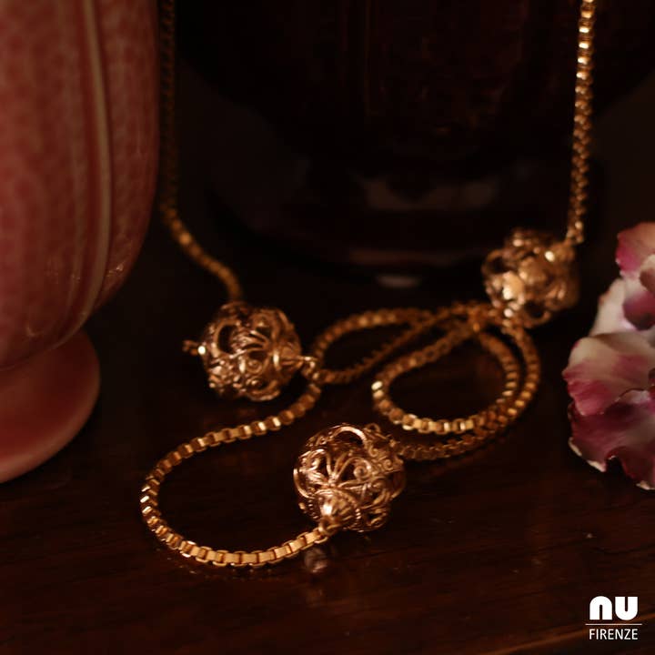 Italiaanse handgemaakte gouden kwastketting, vintage statement-sieraad met kristalaccent voor wholesale door NU FIRENZE