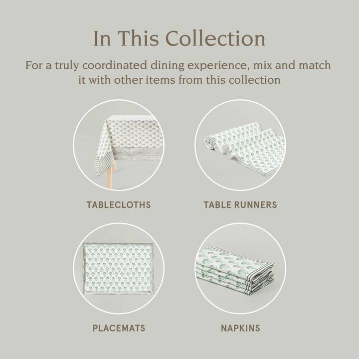 over&back - Wholesale Placemat - Artisan Hand-Blocked Placemats – 100% Cotton – Set of 421