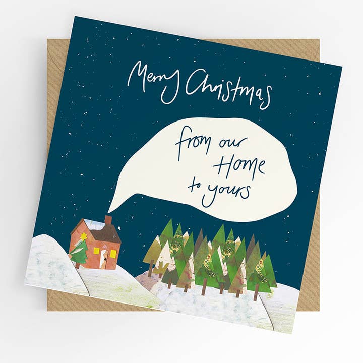 from our home to yours Christmas card, dark sky for wholesale by Under the Willow Tree