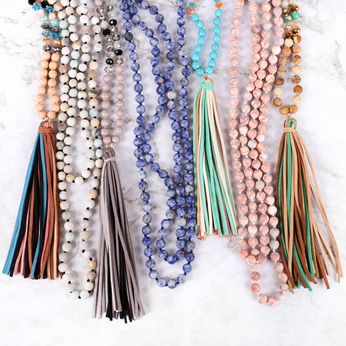 MYS Wholesale Inc - Wholesale Beaded/Pearl Necklace - Natural Stone Hand Knotted Long Necklace31