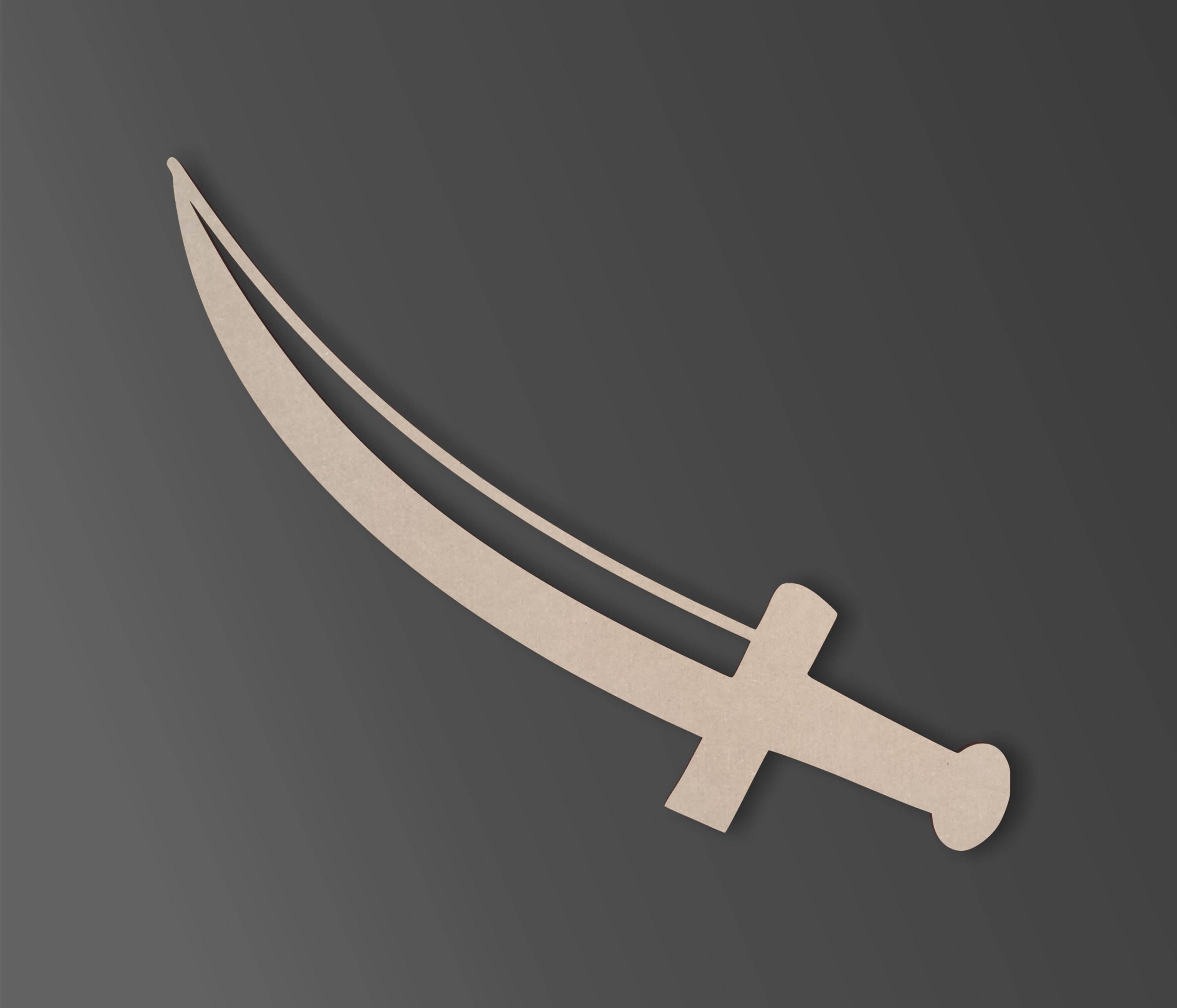 Jess and Jessica - Venta al por mayor Papel pintado 3D - Espada pirata con forma de madera, recorte de madera, arte de pared1