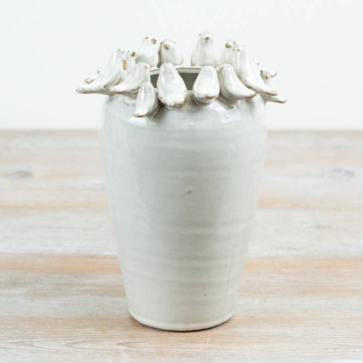 Keramisk fuglevase, 22 cm for engroshandel hos Gainsborough Giftware x Portland Living